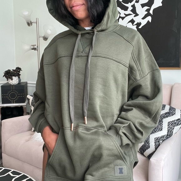 Savage X Fenty Deep Forest Green Longsleeve Oversized Pullover Xssential Hoodie - Picture 15 of 16